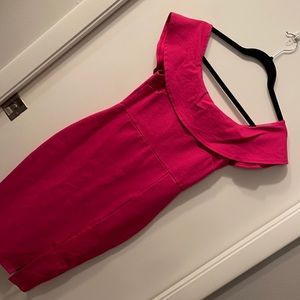 Hot pink fitted dress